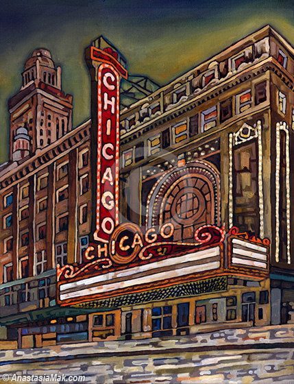 429x560 Chicago Theater Painting - Chicago Painting