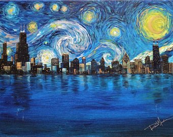 340x270 Chicago Painting Etsy - Chicago Painting