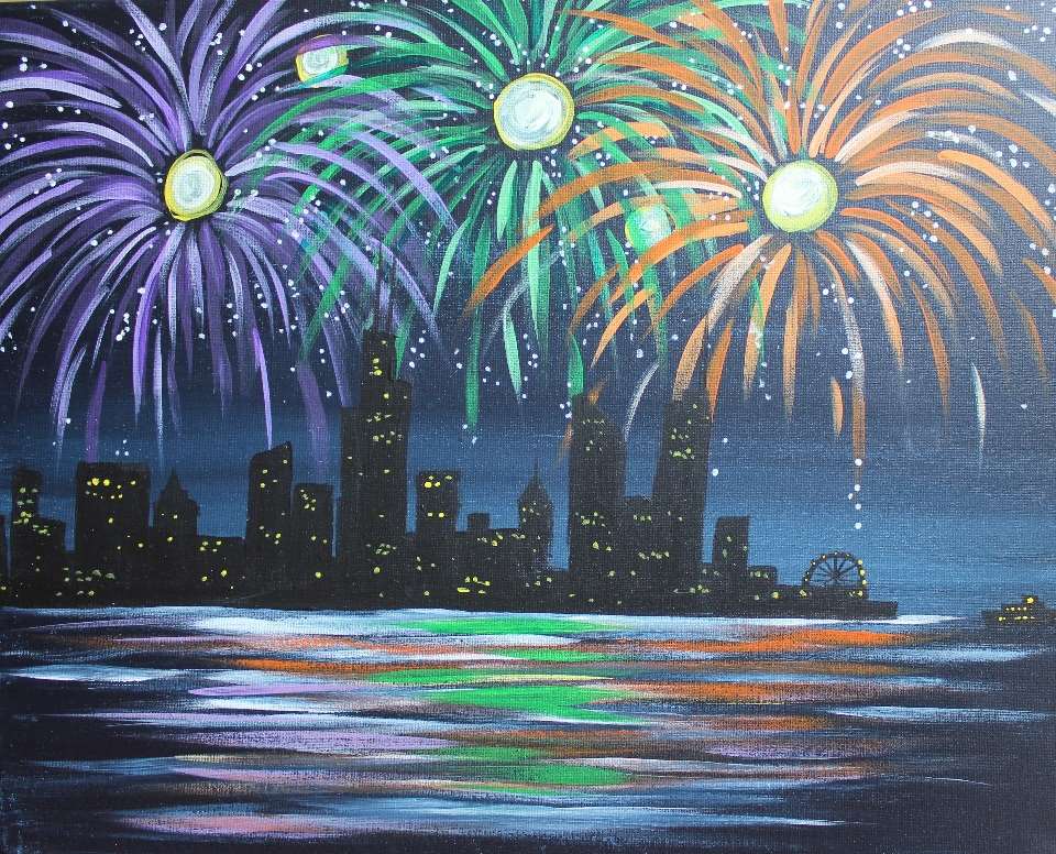 960x776 Fireworks Over Chicago - Chicago Painting