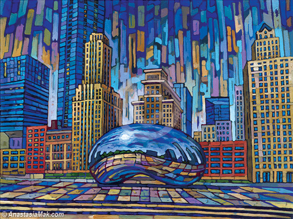 570x426 Chicago Bean Painting - Chicago Painting