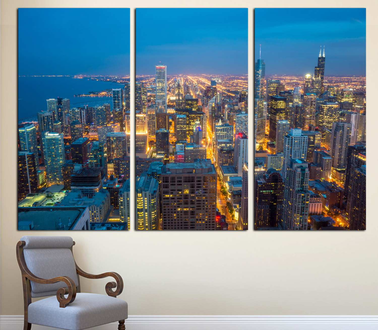 1500x1312 Chicago Skyline Wall Art Canvas - Chicago Skyline Canvas Painting