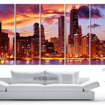 354x354 Shop Chicago Skyline Wall Art On Wanelo - Chicago Skyline Canvas Painting