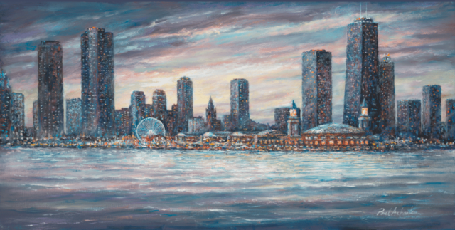 Chicago Skyline Painting at PaintingValley.com | Explore collection of ...