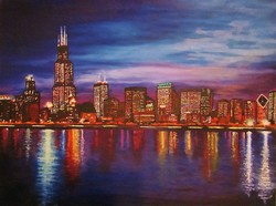 250x186 Chicago Skyline Paintings - Chicago Skyline Painting