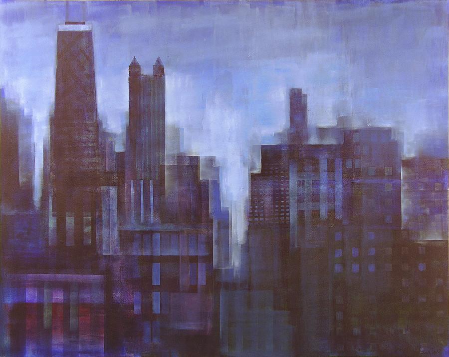 900x715 Buy Chicago Skyline Art Prints And Paintings Of Chicago From Our - Chicago Skyline Painting