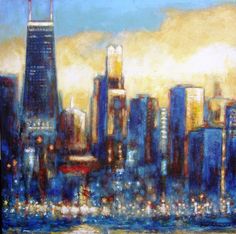 Chicago Skyline Painting Abstract at PaintingValley.com | Explore ...