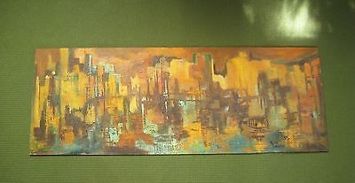 400x207 Chicago Skyline Painting Abstract Modernist Ruth Meyers Oil - Chicago Skyline Painting Abstract