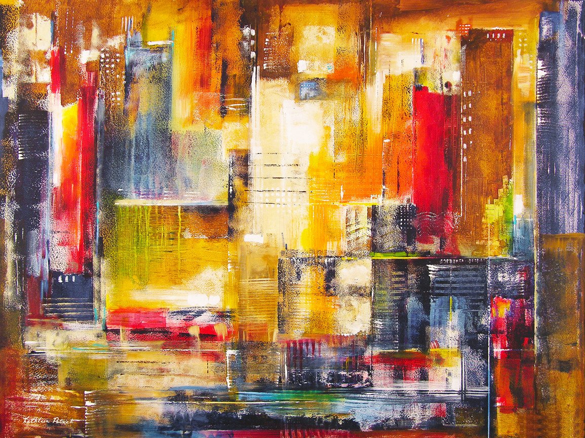 1155x864 Buy An Abstract Chicago Cityscape Painting Print. Dynamic Wall - Chicago Skyline Painting Abstract