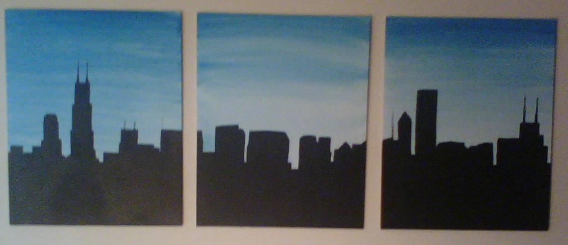 1130x488 Chicago Skyline Silhouette Blog Of Mick - Chicago Skyline Silhouette Painting
