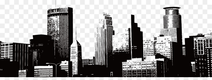 900x340 City Silhouette Skyline Illustration - Chicago Skyline Silhouette Painting
