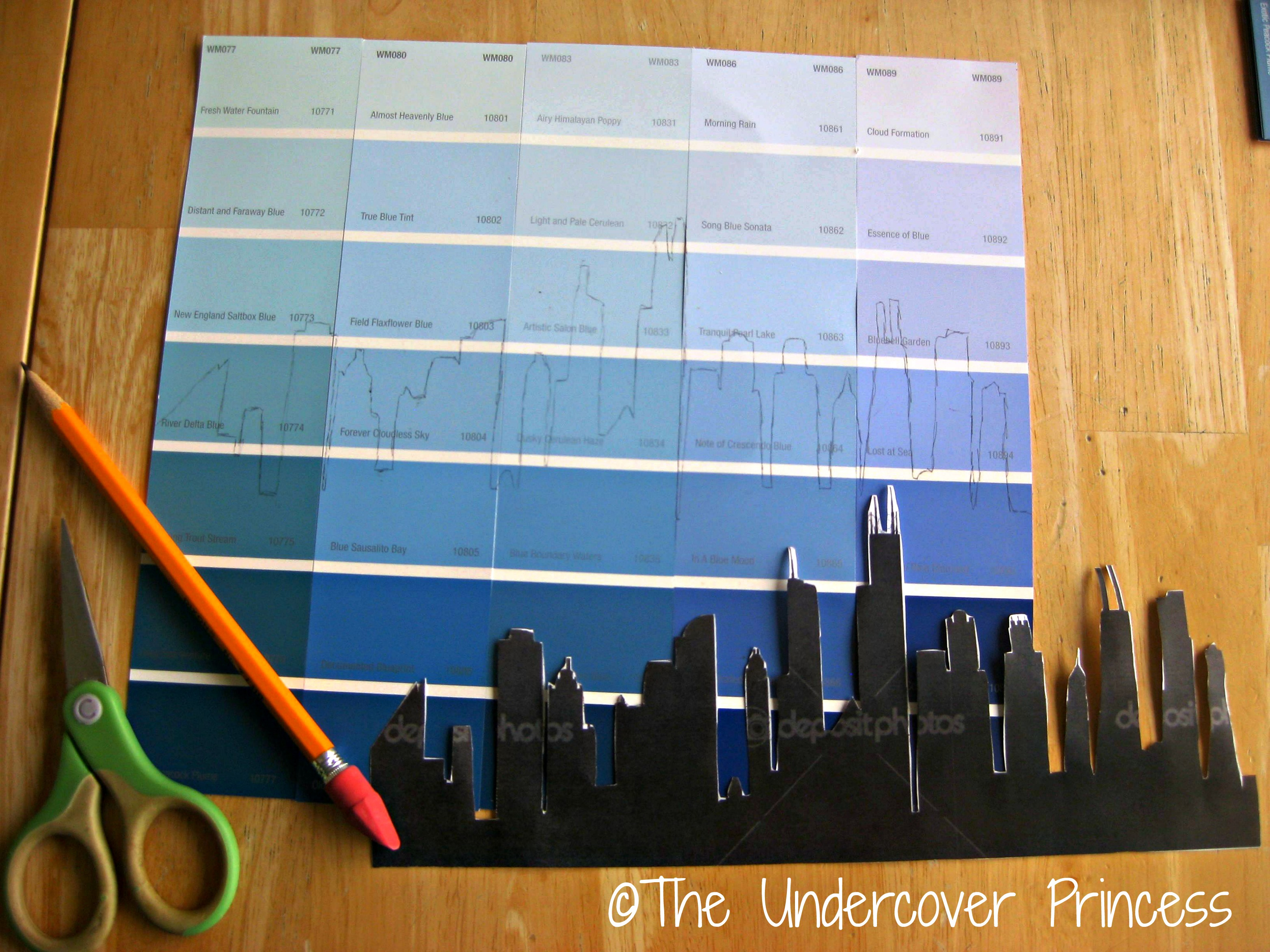 3128x2346 Chicago Skyline Paint Color Diy Paint Chip City Silhouettes - Chicago Skyline Silhouette Painting