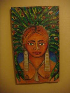 225x300 David Tineo Muralist Artist Signed Painting Chicano Mexican - Chicano Painting