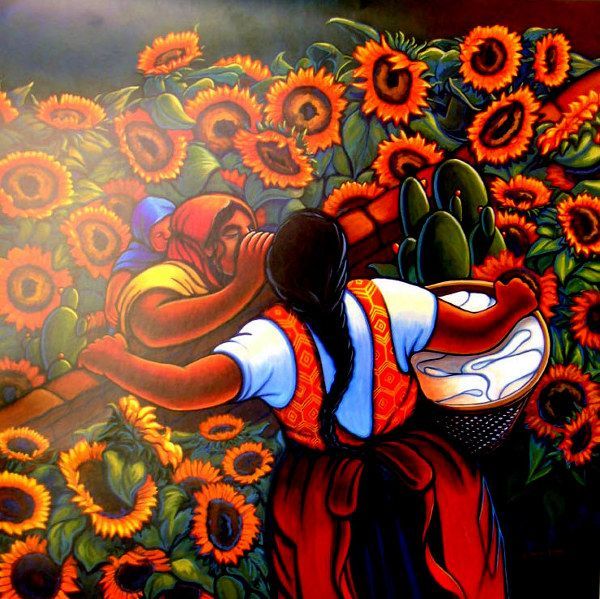 600x599 Las Comadres Mexican Art - Chicano Painting