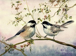 300x221 Chickadee Paintings Fine Art America - Chickadee Painting