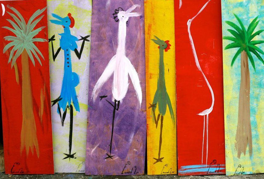 856x582 Sc Artist, Ernest Lee, The Chicken Man. Art - Chicken Man Painting