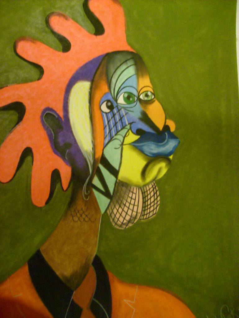 770x1027 Saatchi Art Chicken Man Drawing By Stanley Clark - Chicken Man Painting