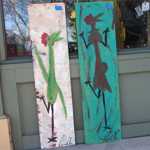 500x500 Ernest Lee Chicken Man Paintings Make It Over Living Room - Chicken Man Painting