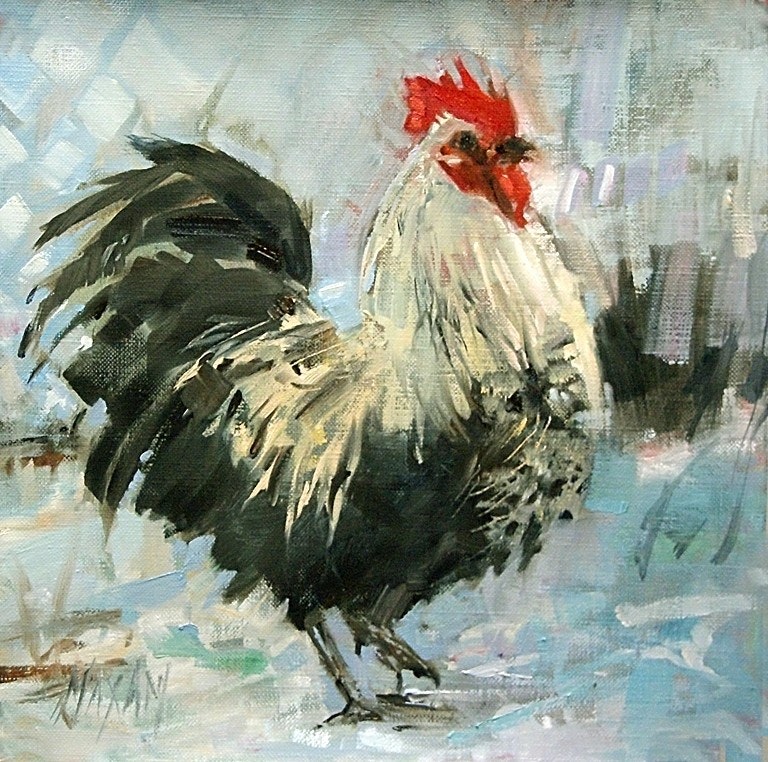 Chicken Oil Painting at PaintingValley.com | Explore collection of ...