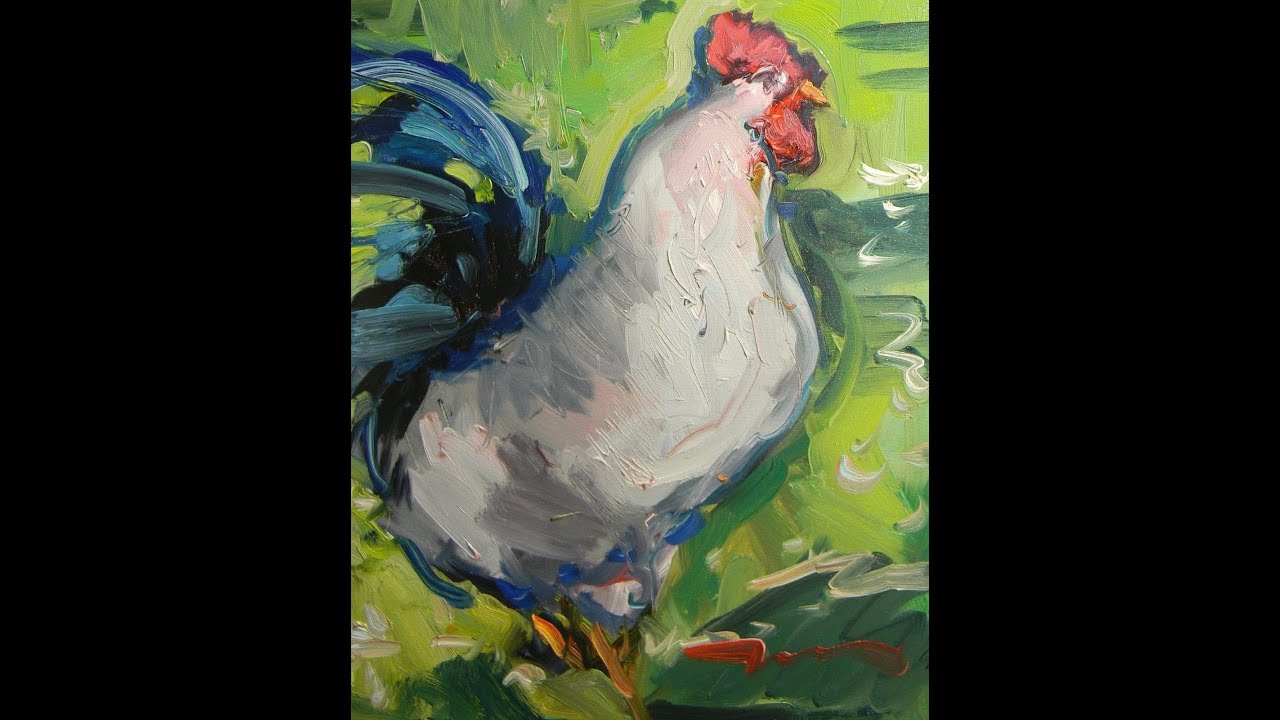 1280x720 Oil Painting Demo! Painting A Chicken! Oil On Canvas By Artist - Chicken Oil Painting