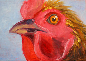 300x214 Rooster Oil Paintings Fine Art America - Chicken Oil Painting