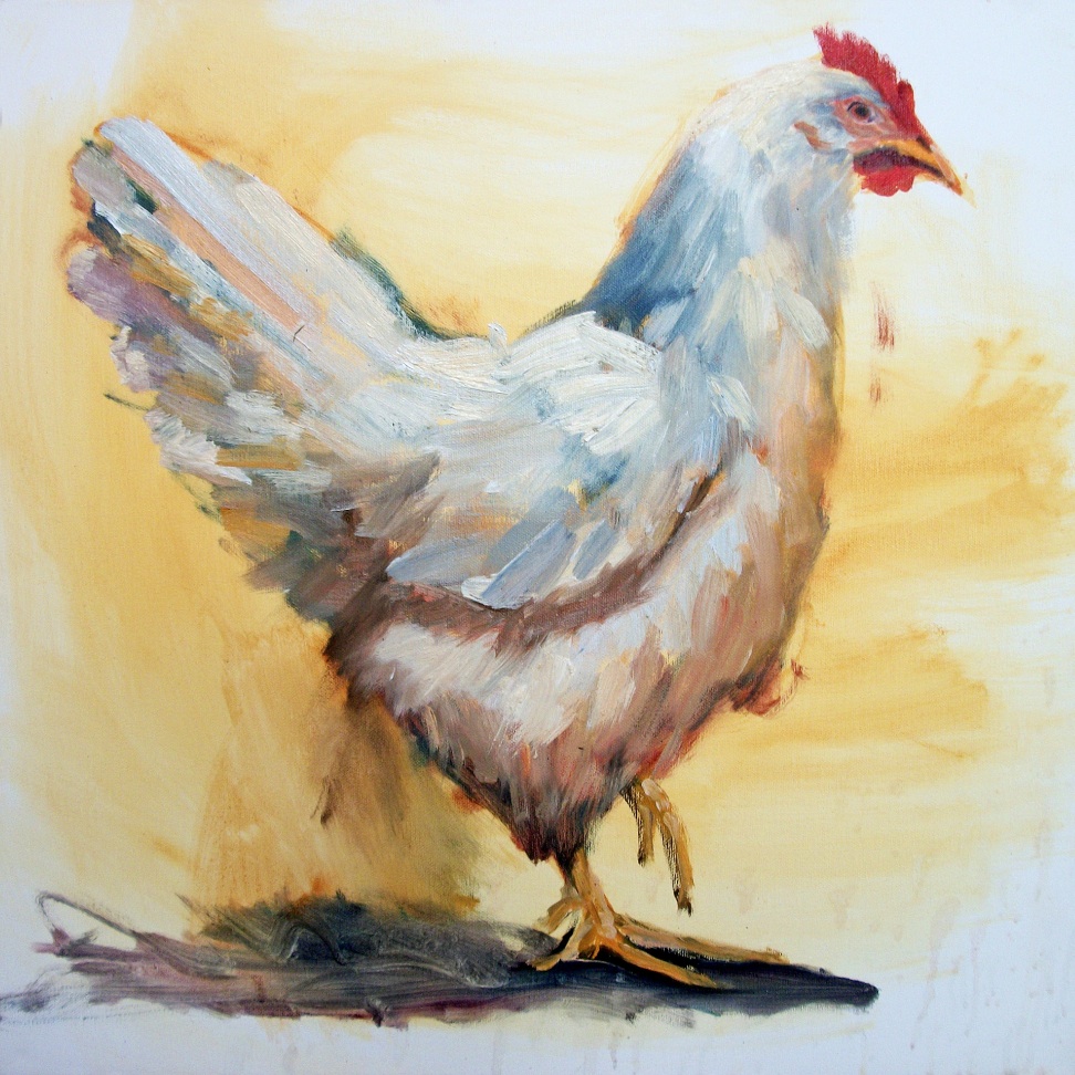972x972 Susan Bell Fine Art Henrietta Original Chicken Oil Painting By - Chicken Oil Painting