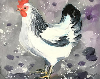 340x270 Chicken Painting Etsy - Chicken Painting