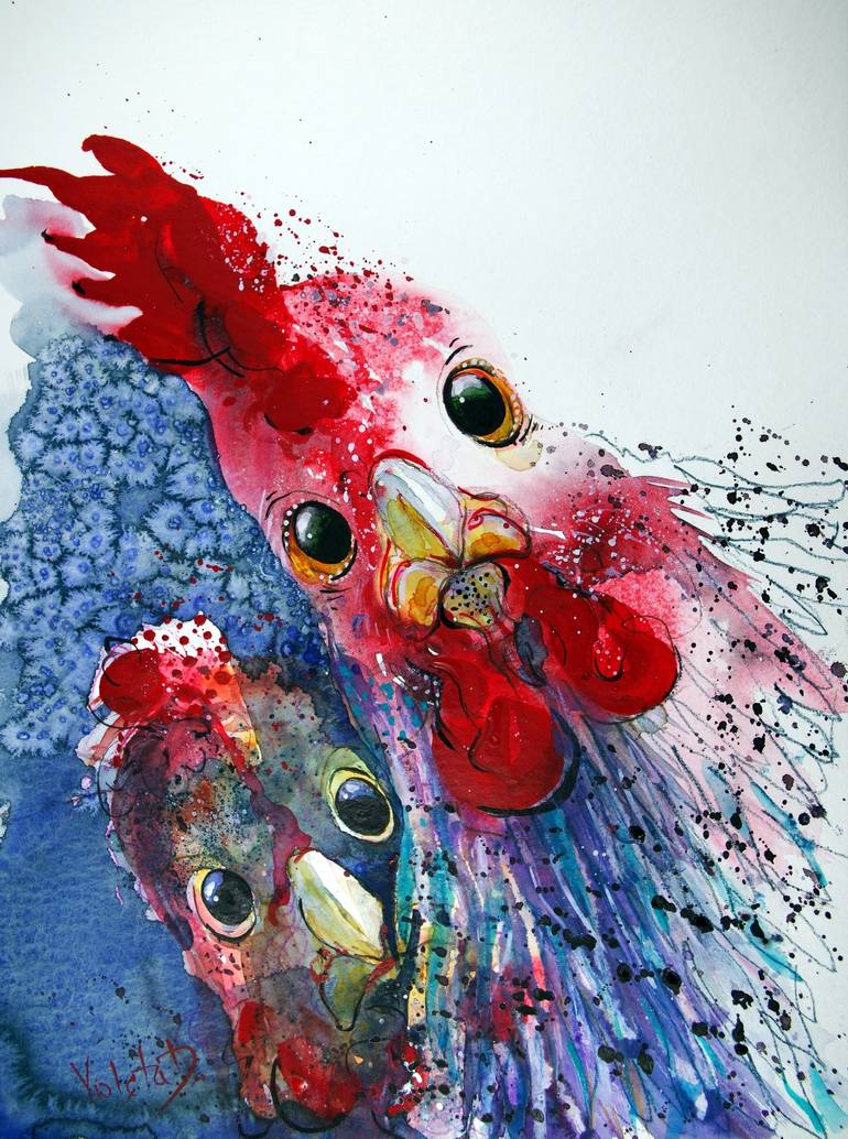770x1034 Saatchi Art (Sold, Usa) Roasted Chicken With Potatoes - Chicken Painting