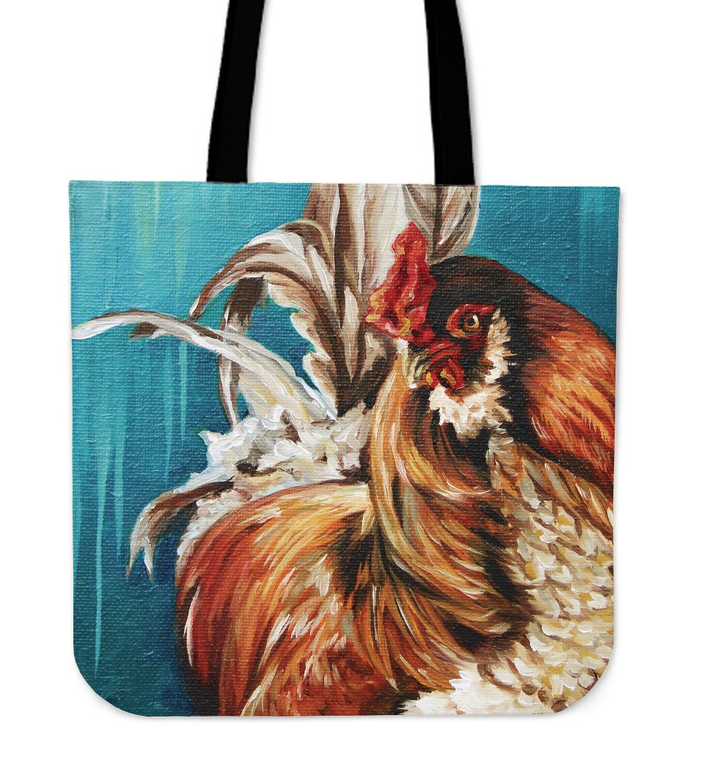 1000x1093 Chicken Painting 05 Tote Bag Shop For Farmer, Love - Chicken Painting