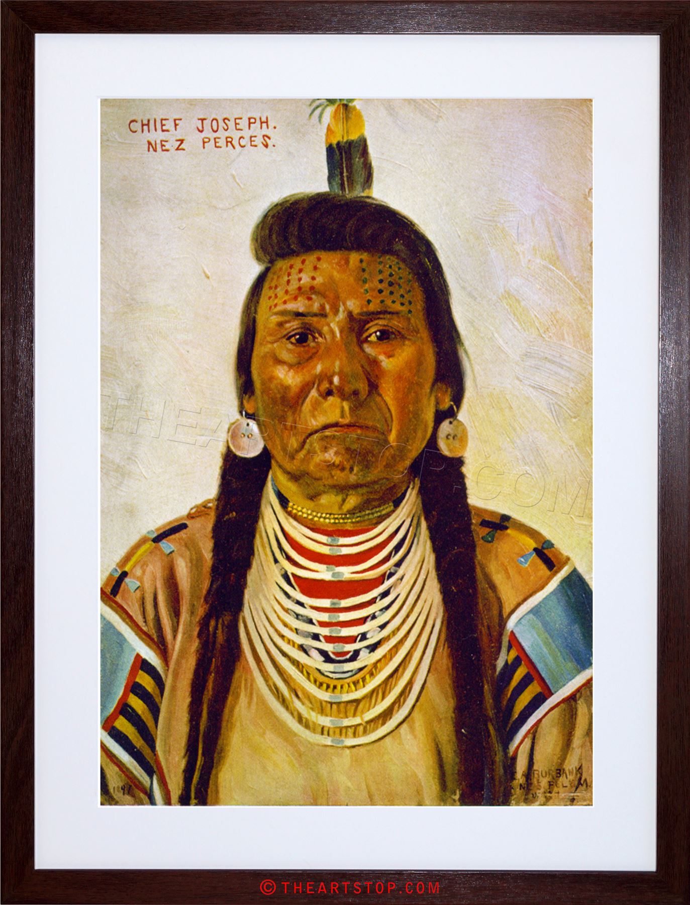 1373x1800 Painting Native American Nex Perce Chief Joseph Burbank Framed - Chief Joseph Painting