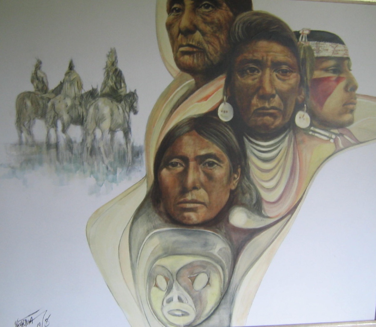 1250x1086 Portrait Paintings Of Indigenous People Paul Ygartua - Chief Joseph Painting