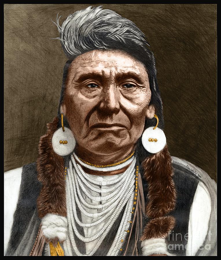 764x900 Chief Joseph Drawing By Dan White - Chief Joseph Painting