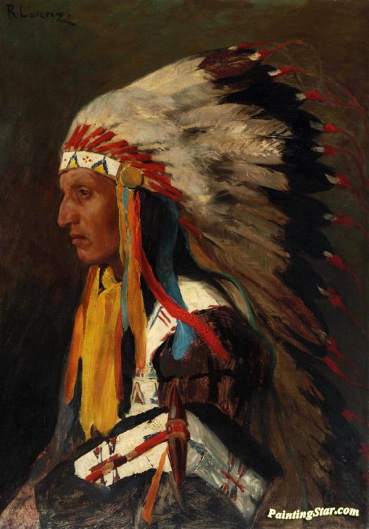 524x750 Indian Chief Artwork By Richard Lorenz Oil Painting Amp Art Prints - Chief Painting