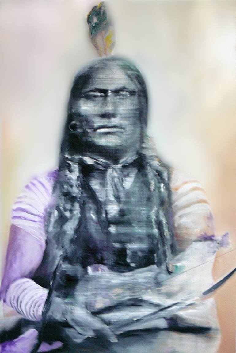 770x1148 Saatchi Art Gall Indian Chief Painting By Marc Carniel - Chief Painting