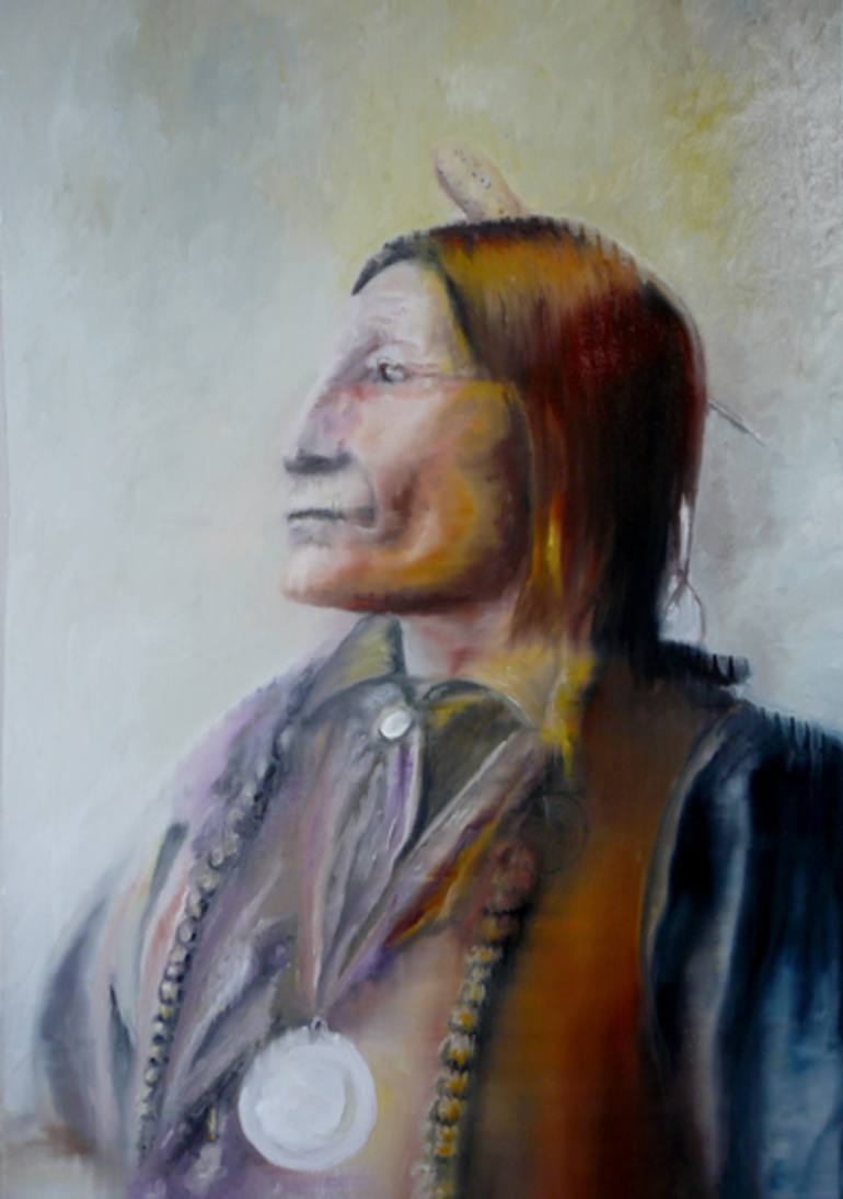 770x1094 Saatchi Art Indian Chief Painting By Marc Carniel - Chief Painting