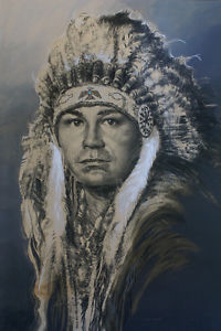 200x300 Big Native American Indian Chief Western Art Acrylic Painting - Chief Painting