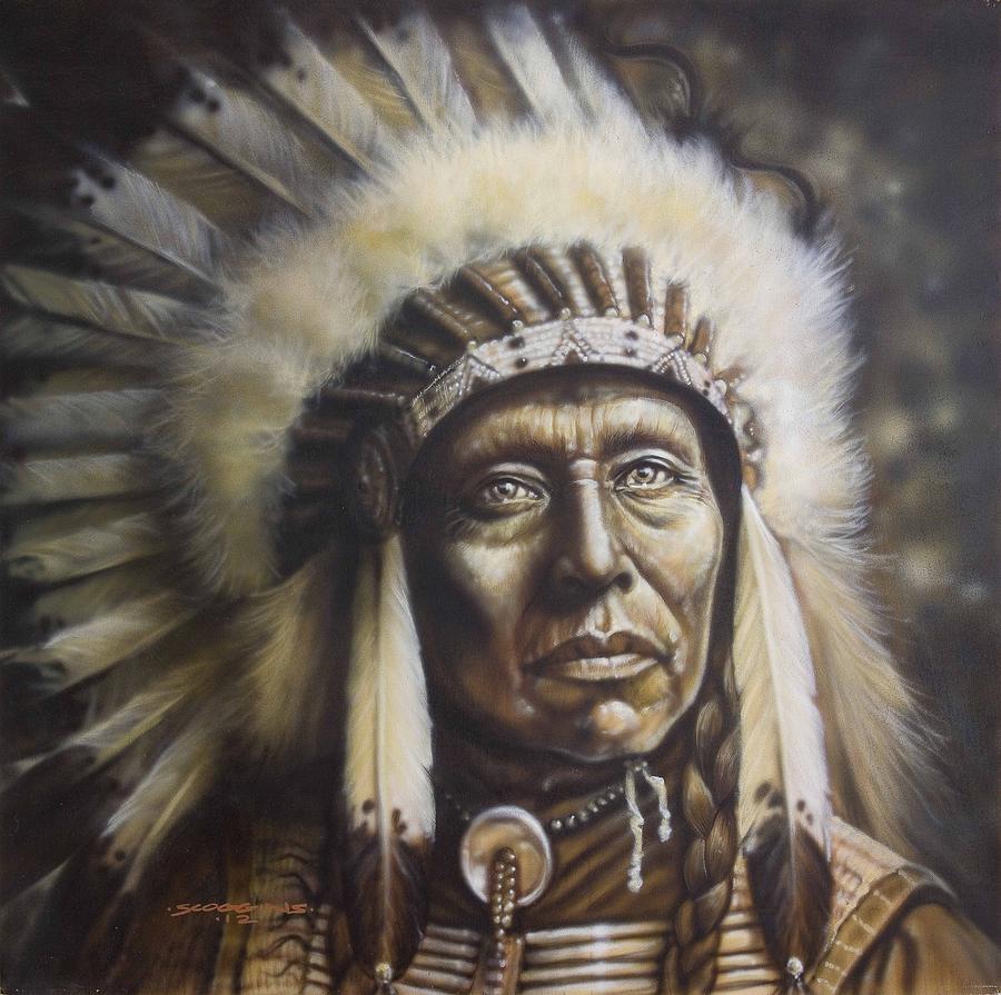 900x895 Chief Painting By Timothy Scoggins - Chief Painting