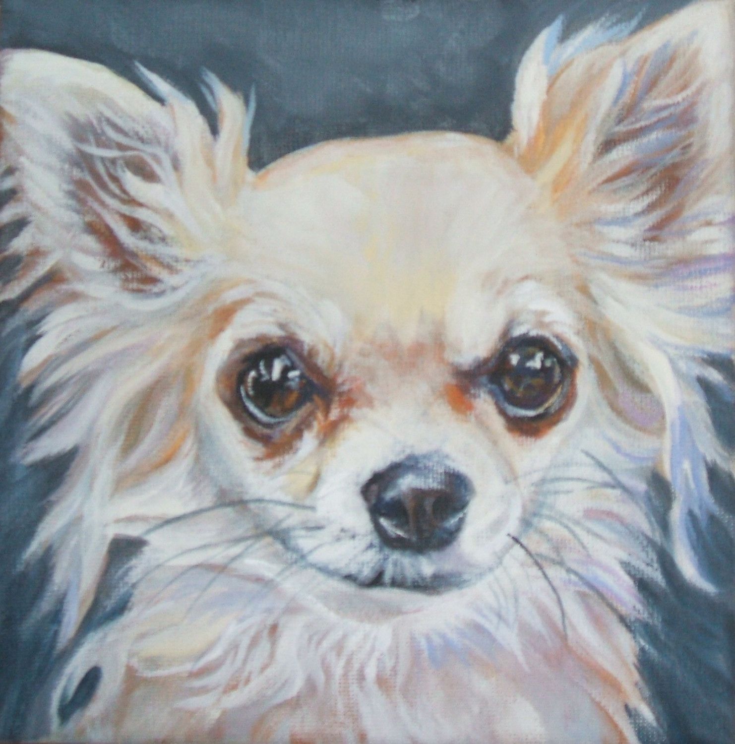 1482x1500 Chihuahua Art Print Canvas Print Of La Shepard By Thedoglover - Chihuahua Painting