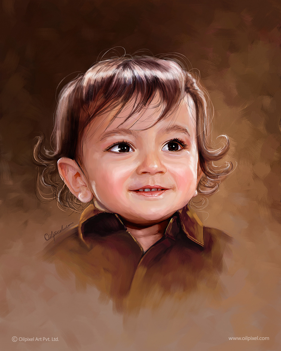 940x1175 Child Portrait Oil Painting Baby Boy Portrait Painting Digital - Child Oil Painting