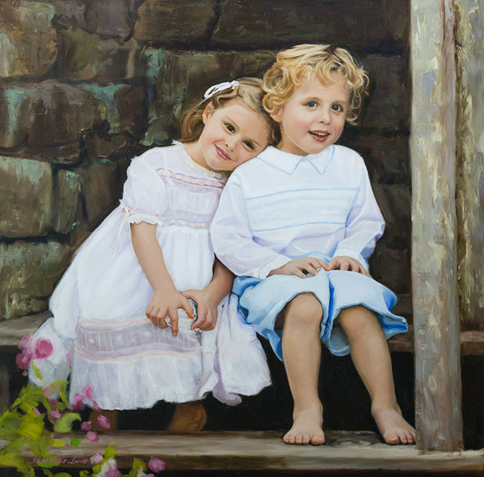 700x690 Portrait Painting Children Commissions By Mark E. Lovett - Child Oil Painting