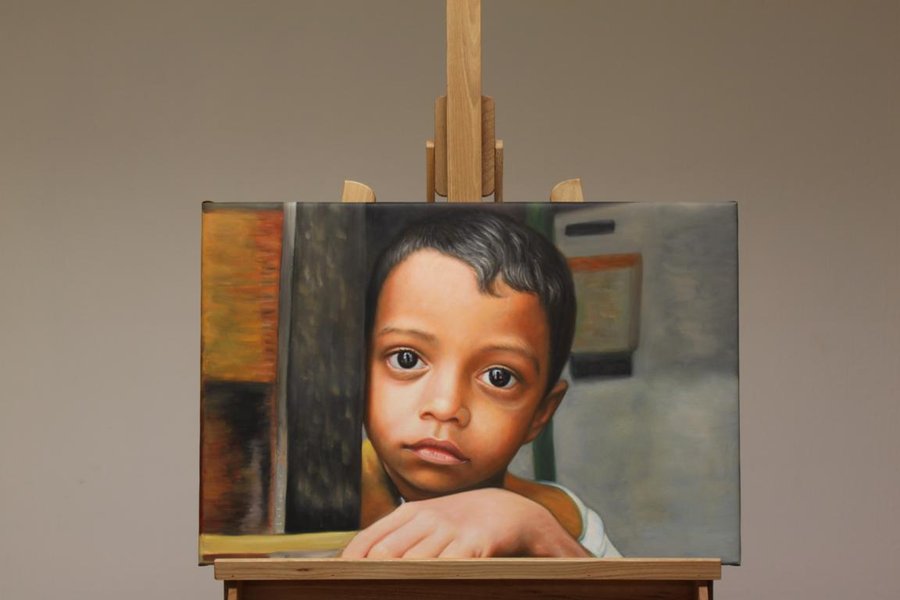 900x600 Sri Lanka Child Oil Painting By Oil Gallery - Child Oil Painting