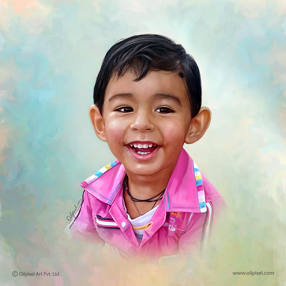 940x940 Child Portrait Painting Digital Paintings By Oilpixel - Child Portrait Painting