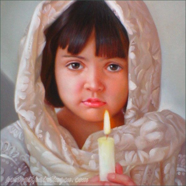 600x600 Chlidren Portrait Painting - Child Portrait Painting