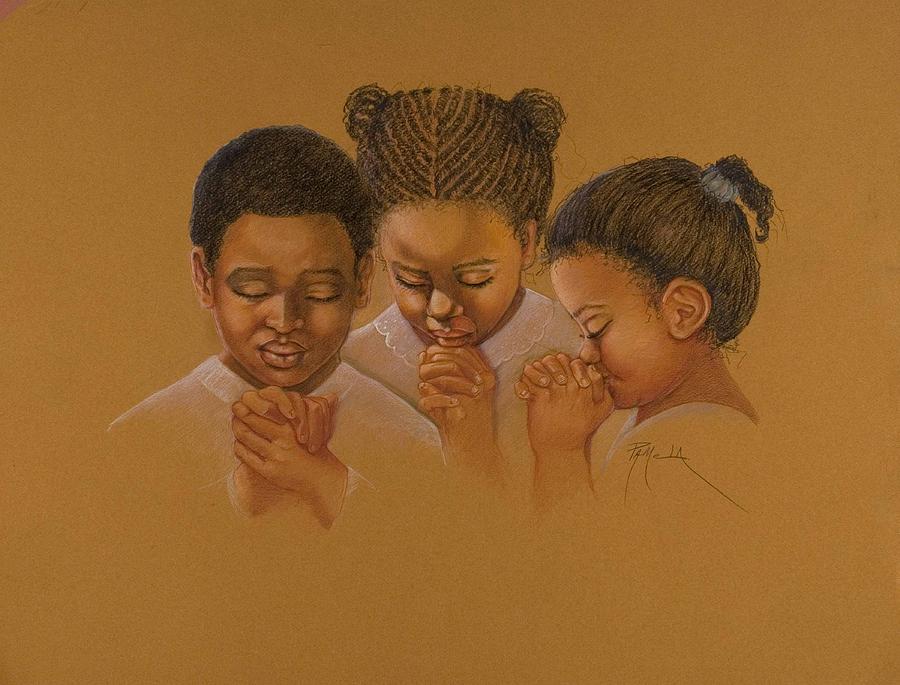 900x685 Sunday School Pastel By Pamela Mccabe - Child Praying Painting