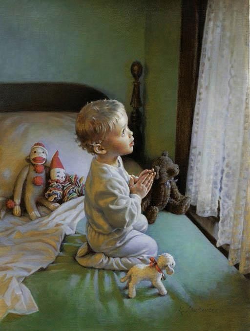 512x677 Talking To God Stonewall Painting Teddy Bears - Child Praying Painting