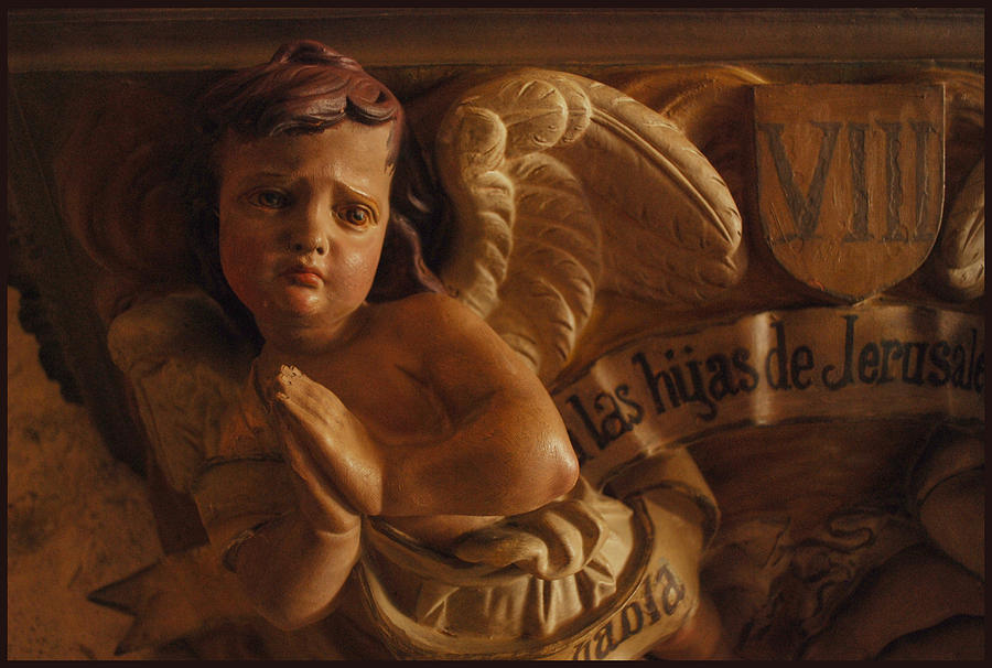 900x606 A Sad Praying Carved Child Angel In Browns Photograph By Jennifer - Child Praying Painting
