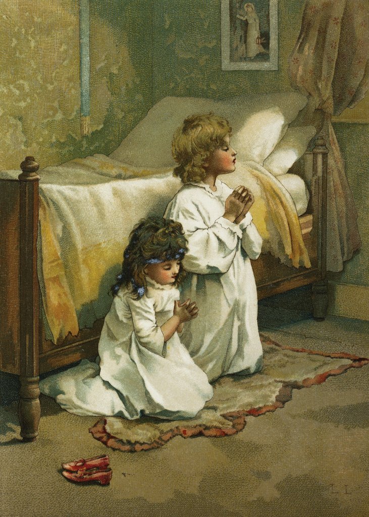 731x1024 Book Illustration Of Children Praying Posters Amp Prints By Lizzie - Child Praying Painting
