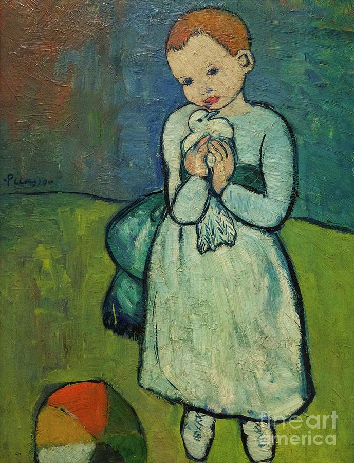 Child With A Dove Painting