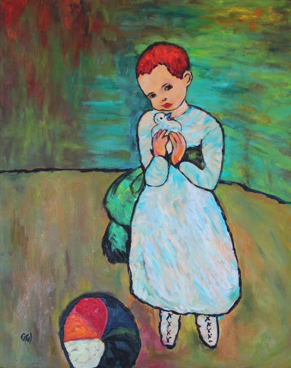 570x721 Picasso's Child With Dove Print Set Of 8 Notecards 5x7 Etsy - Child With A Dove Painting
