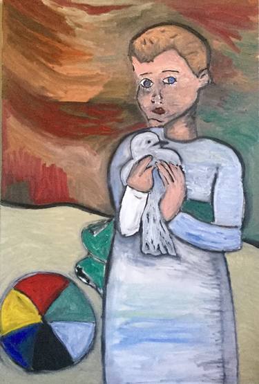 375x555 Saatchi Art After Picasso'S - Child With A Dove Painting