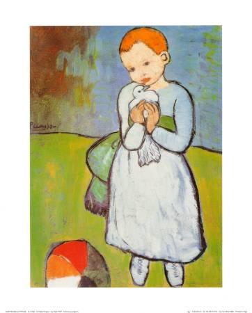 362x450 Child With A Dove, C.1901 Art Print By Pablo Picasso - Child With A Dove Painting
